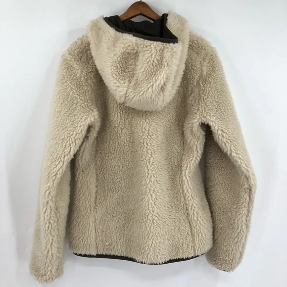 RARE Patagonia XS Retro X Cardigan High Pile Fleece Hooded Jacket ivory 0529 - Picture 9 of 12